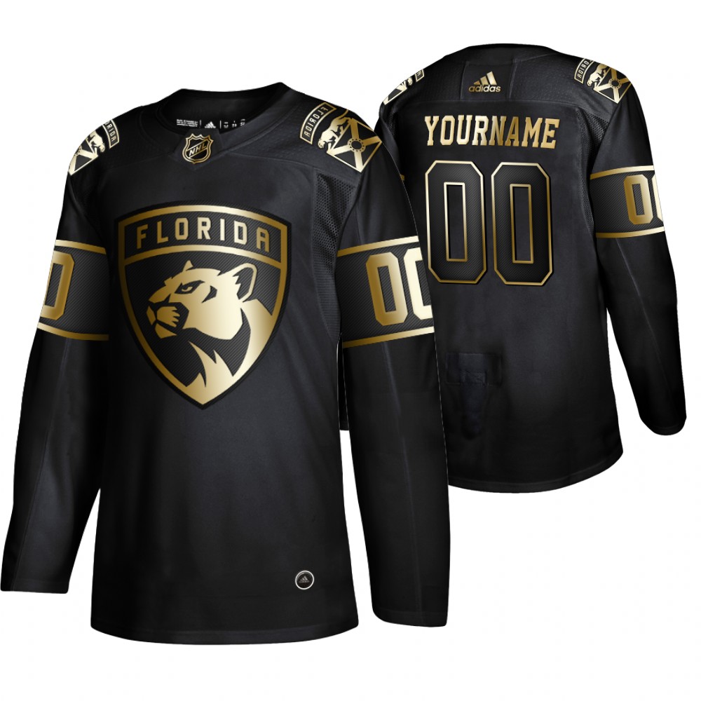Cheap Adidas Panthers Custom Men 2019 Black Golden Edition Authentic Stitched NHL Jersey